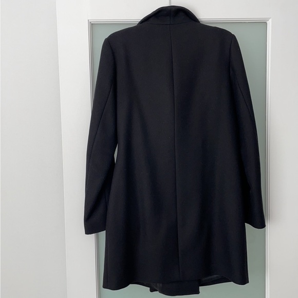 Massimo Dutti Wool-Blend Wrap Coat – Size 6 – Black - Picture 3 of 3